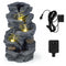Outdoor Water Fountain with LED Lights and Pump 5-Tier Tabletop Cascading Rock Waterfall Feature