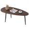 Oval Coffee Table Mid Century Center Table with Sturdy Metal Construction-Walnut