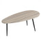 Oval Coffee Table Mid Century Center Table with Sturdy Metal Construction-Gray