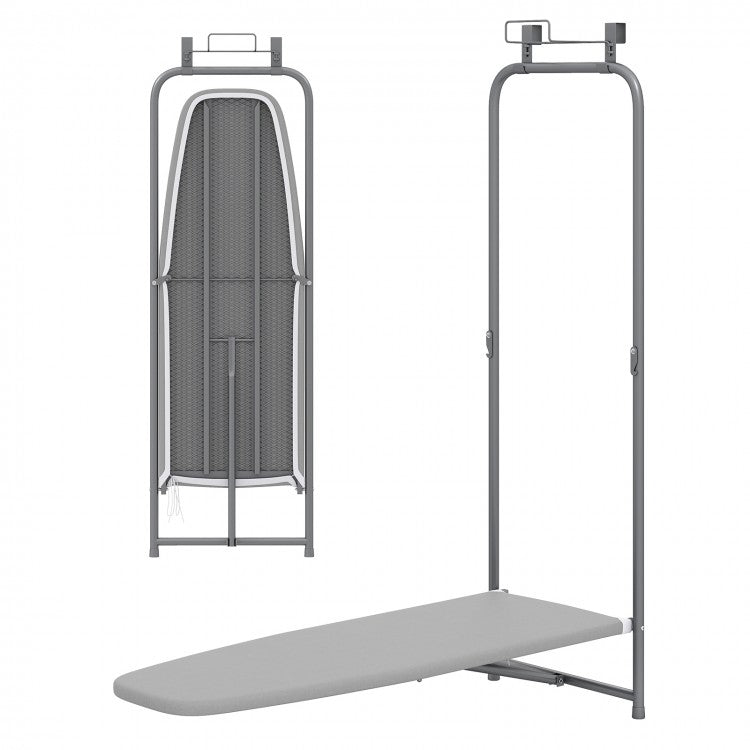 Over-the-Door Ironing Board, Space-Saving Foldable Metal Hanging Ironing Board