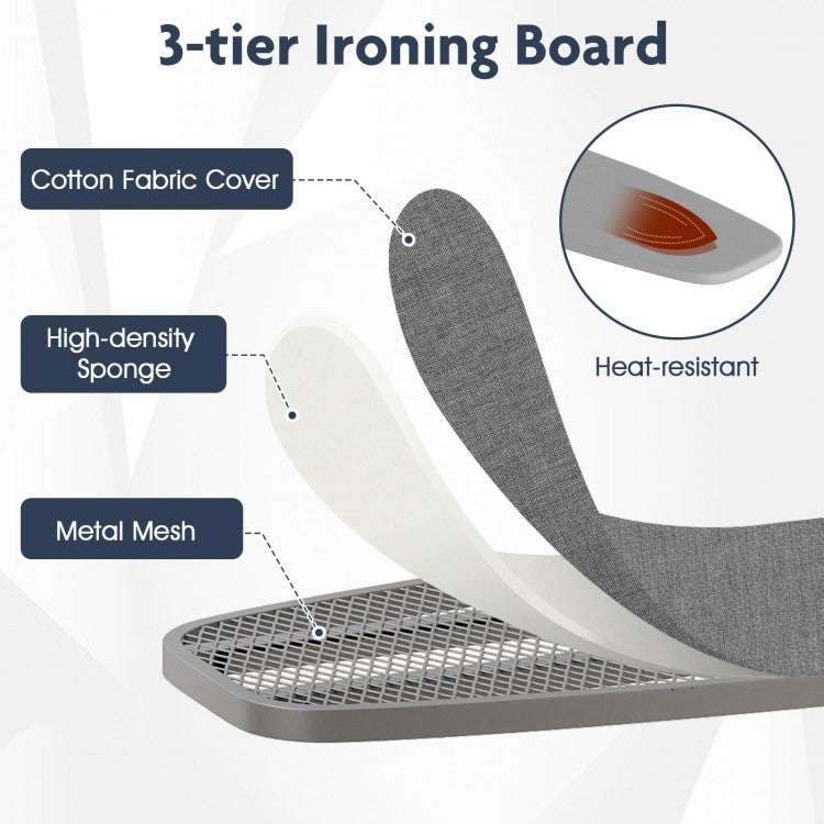 Over-the-Door Ironing Board, Space-Saving Foldable Metal Hanging Ironing Board