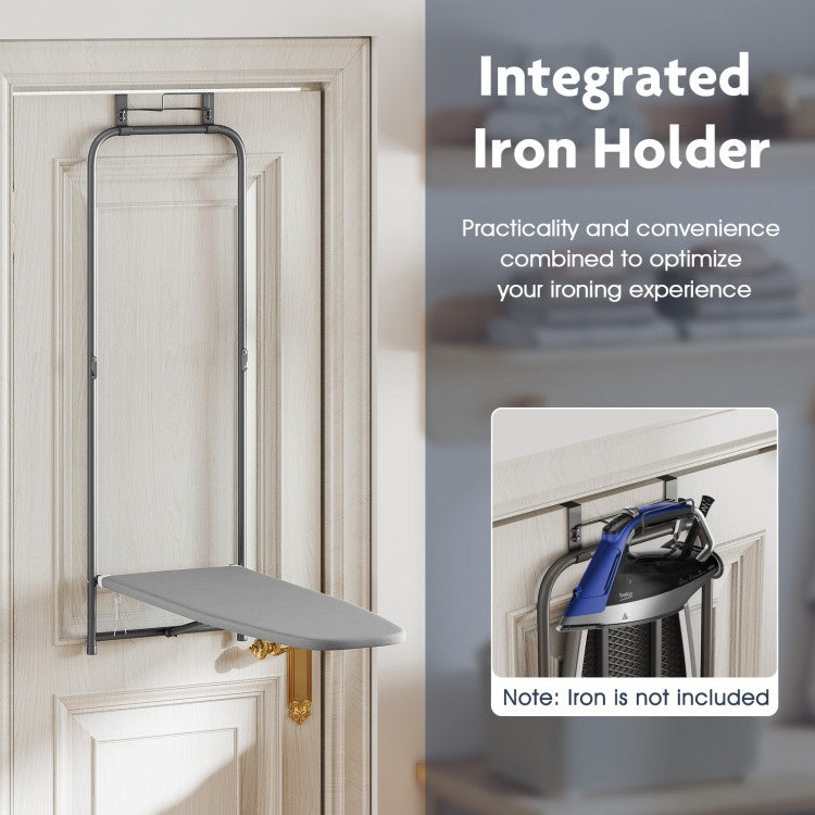 Over-the-Door Ironing Board, Space-Saving Foldable Metal Hanging Ironing Board