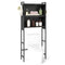 Over-the-toilet Cabinet Bathroom Organizer with 2 Flip-up Cabinets-Black