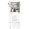 Over-the-toilet Cabinet Bathroom Organizer with 2 Flip-up Cabinets-White