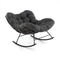 Oversized Egg Papasan Chair with Padded Cushion for Porch-Gray
