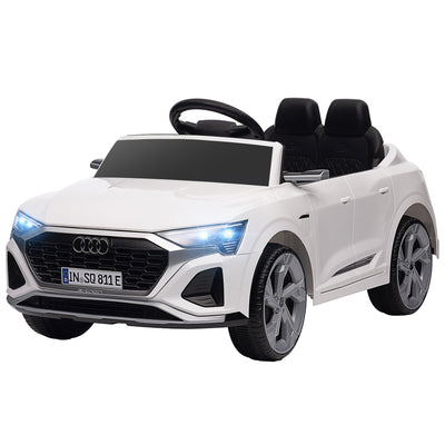 Qaba 12V Battery Powered Kids Electric Car, Audi Q8 etron Sportback Licensed Ride on Car w/ Remote Control, White 