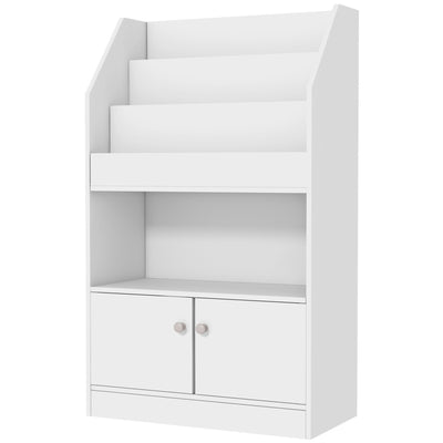 Qaba Toy Storage Organizer Shelf Kids Bookshelf for Bedroom Playroom Nursery White 