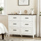 HOMCOM Wide 6 Drawer Dresser for Bedroom, Modern Storage Chest with Wood Top for Living Room, Closet & Entryway