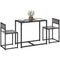 Dining Table Set, Industrial Dining Set for 2, Kitchen Table and Chairs for Small Space, Dining Room Table with Chairs