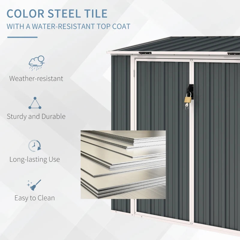 5ft x 3ft Outdoor Storage Shed, Garbage Bin Shed Organizer with Lockable Double Doors and Openable Lid