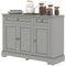 HOMCOM Modern Sideboard Cabinet, Buffet Cabinet with 2 Drawers and Adjustable Shelves, Buffets Tables for Dining Room, Grey