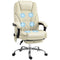 Massage Office Chair, Reclining Computer Chair with Adjustable Height and Footrest, Beige