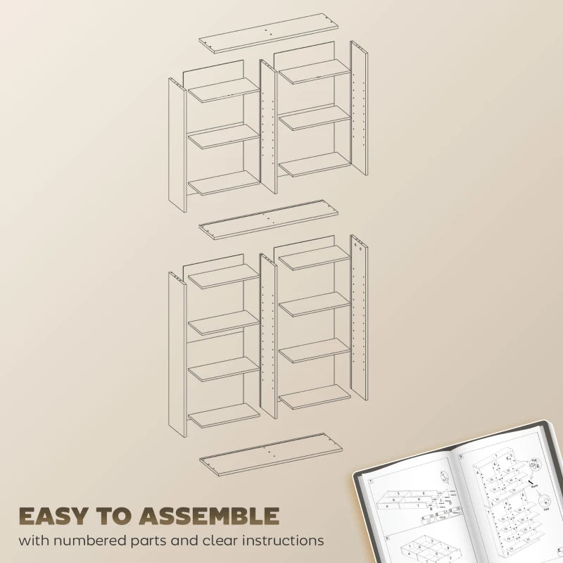 9-Tier DVD Shelf with 18 Compartments and 14 Adjustable Shelves, Holds 640 CDs, 360 DVDs or 430 Blu-rays, Natural Wood