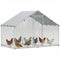Metal Chicken Coop, 9.8 x 5.6 FT Walk-in Chicken Run with Cover, Lockable Door, Outdoor Poultry Cage for 5-8 Chickens