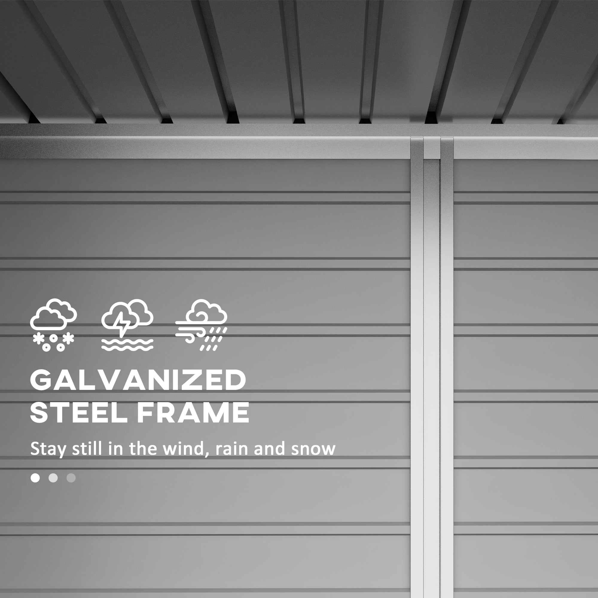 Outsunny 8 x 4FT Galvanized Garden Storage Shed, Metal Outdoor Shed with Double Doors and 2 Vents, Grey 