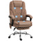 Massage Office Chair, Reclining Computer Chair with Adjustable Height and Footrest, Brown