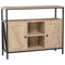 HOMCOM Industrial Chic: Buffet Sideboard Coffee Bar Table with Stemware Rack, Adjustable Shelves for Living Room