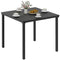 Outdoor Dining Table for 4, Square HDPE Patio Table with Metal Legs for Garden, Backyard, Balcony, Deck, Black
