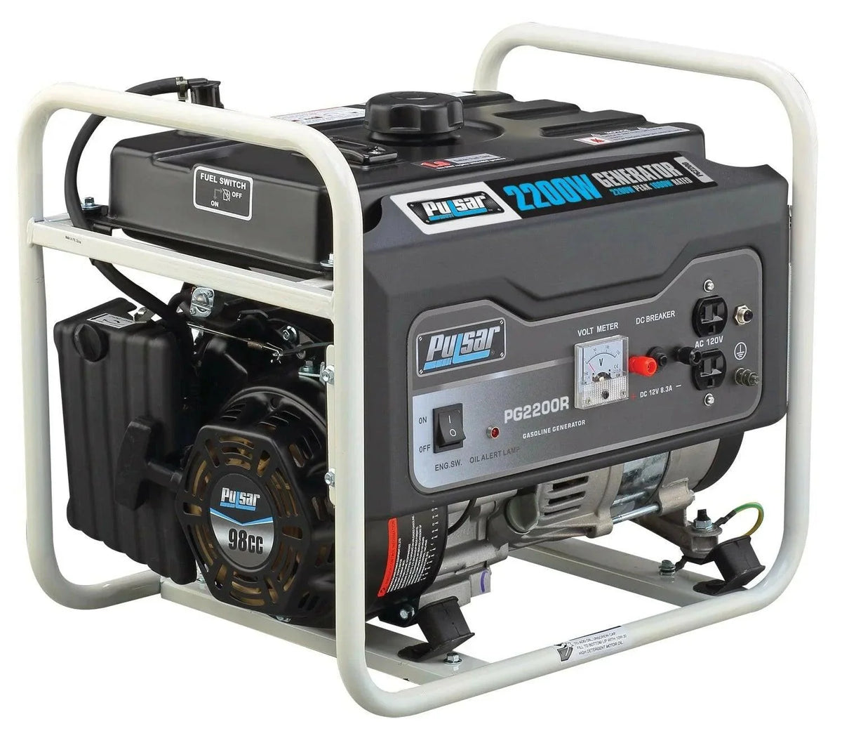 2300W Portable Gasoline Generator – 2200W Peak, 1600W Running, 98cc OHV Engine, CARB & EPA Approved