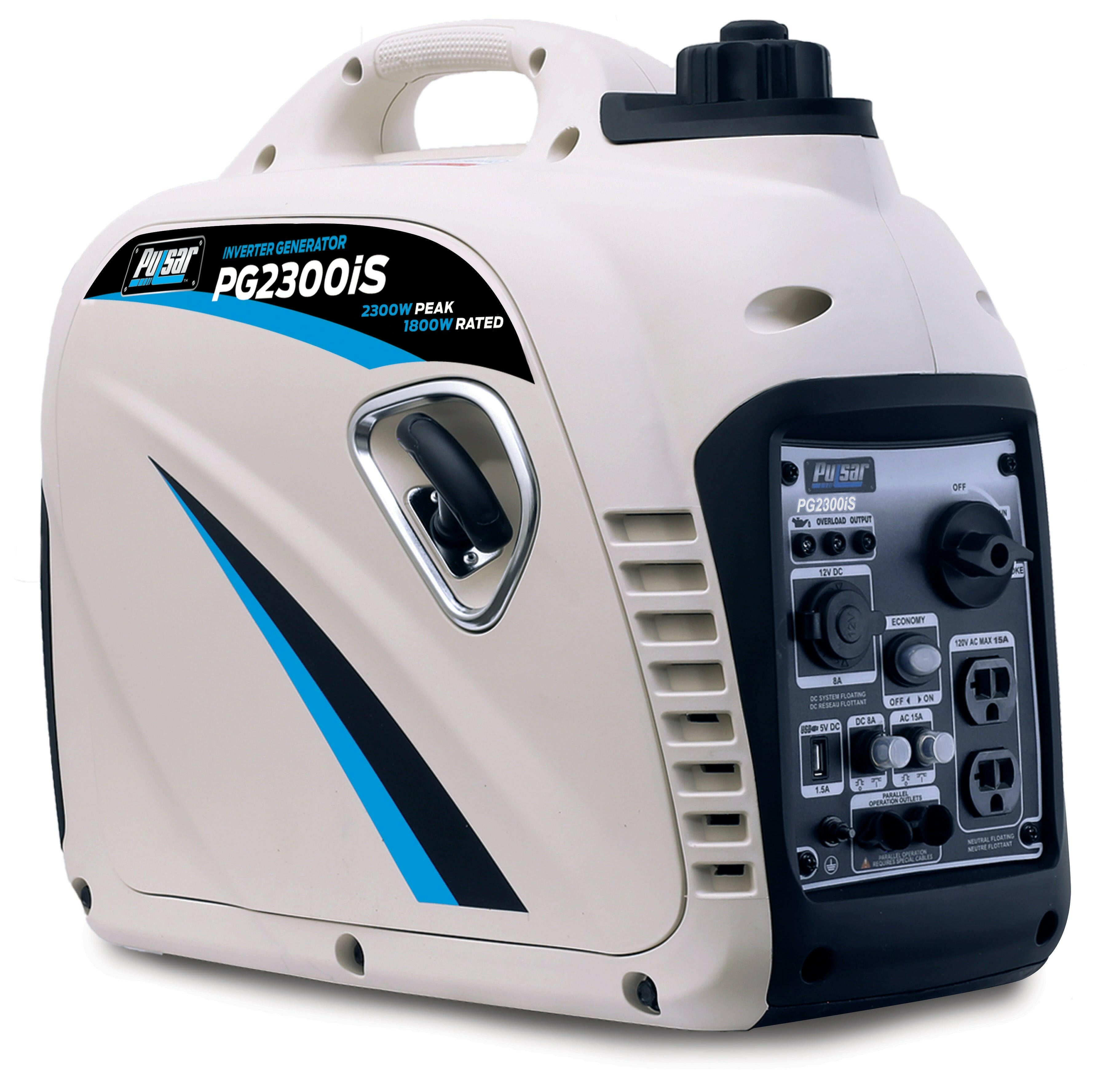 Pulsar 2,300W Portable Gas-Powered Quiet Inverter Generator with USB Port, 