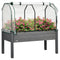 Outsunny Elevated Wooden Planter Box with PE Greenhouse Cover Raised Garden Bed for Vegetables Herbs Dark Grey