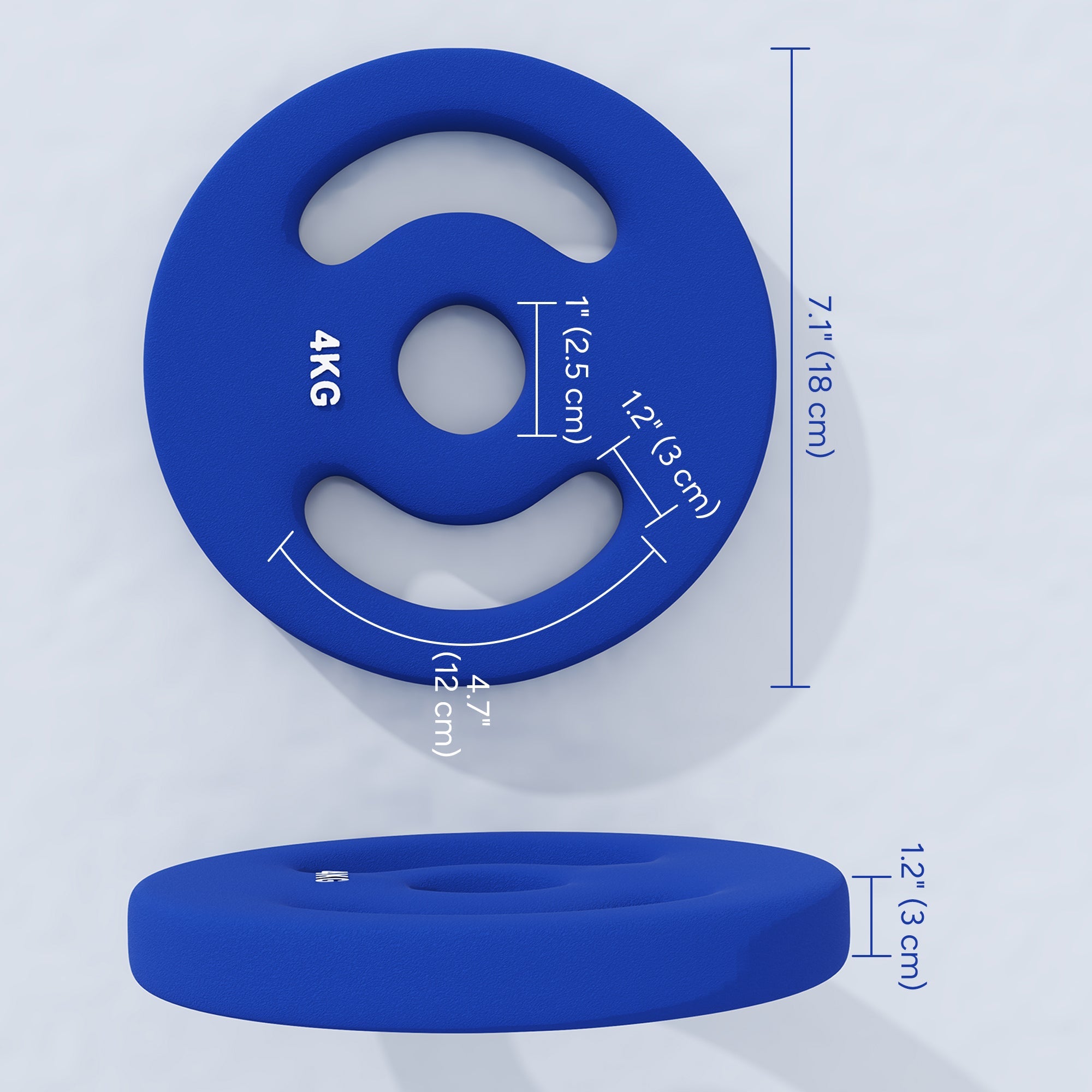 Soozier 2 x 8.8lbs Standard Weight Plates with Easy-Grip Handles, 1" Holes, for Home, Gym, Weight Lifting and Strength Training 