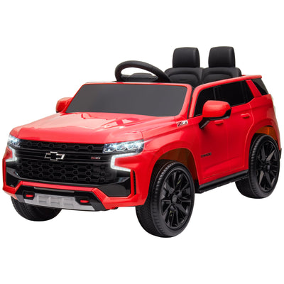 Aosom 12V Chevrolet TAHOE Kids Ride On Car Remote Control MP3 Music Lights Electric Toy Truck 3-6 Years Red 