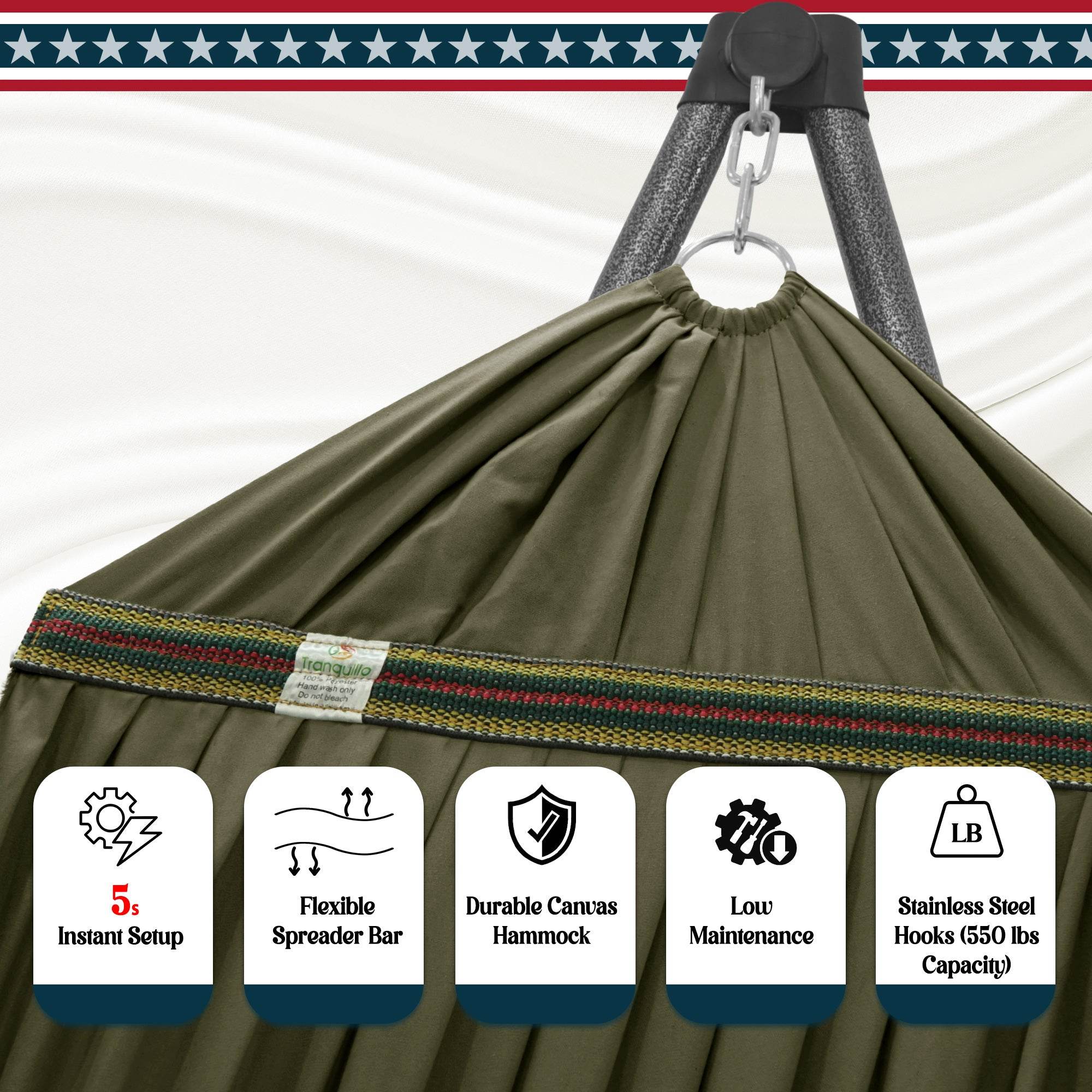 Tranquillo Uniki Canvas Hammock Stand 