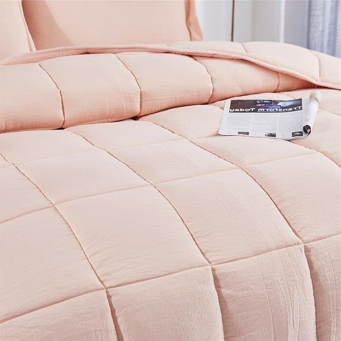 King Size Pink 3 Piece Microfiber Reversible Comforter Set - Free Shipping