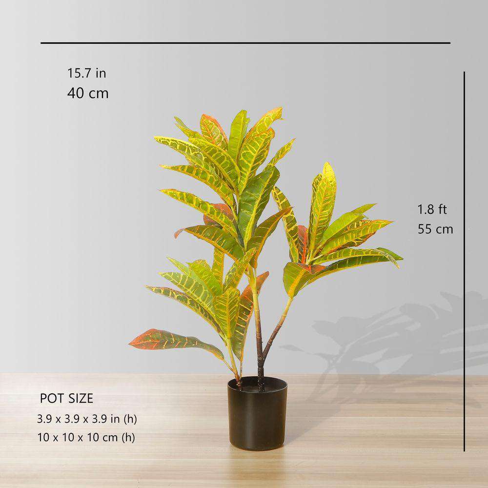 Pinto Artificial Crotons Potted Plant 22" 