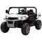 Aosom 12V Ride-On Car 2-Seater Electric Bucket Shovel Remote Control Spring Suspension Horn Music White