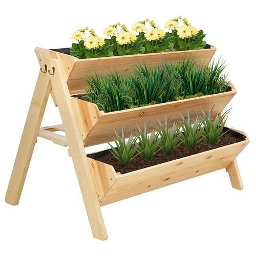 3-Tier A Frame Fir Wood 3 Elevated Planter Box Raised Garden Bed - Free Shipping 