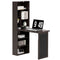 Fold-out Convertible Office Desk, Wall Mount Computer Desk with Blackboard and Side Shelf, Brown