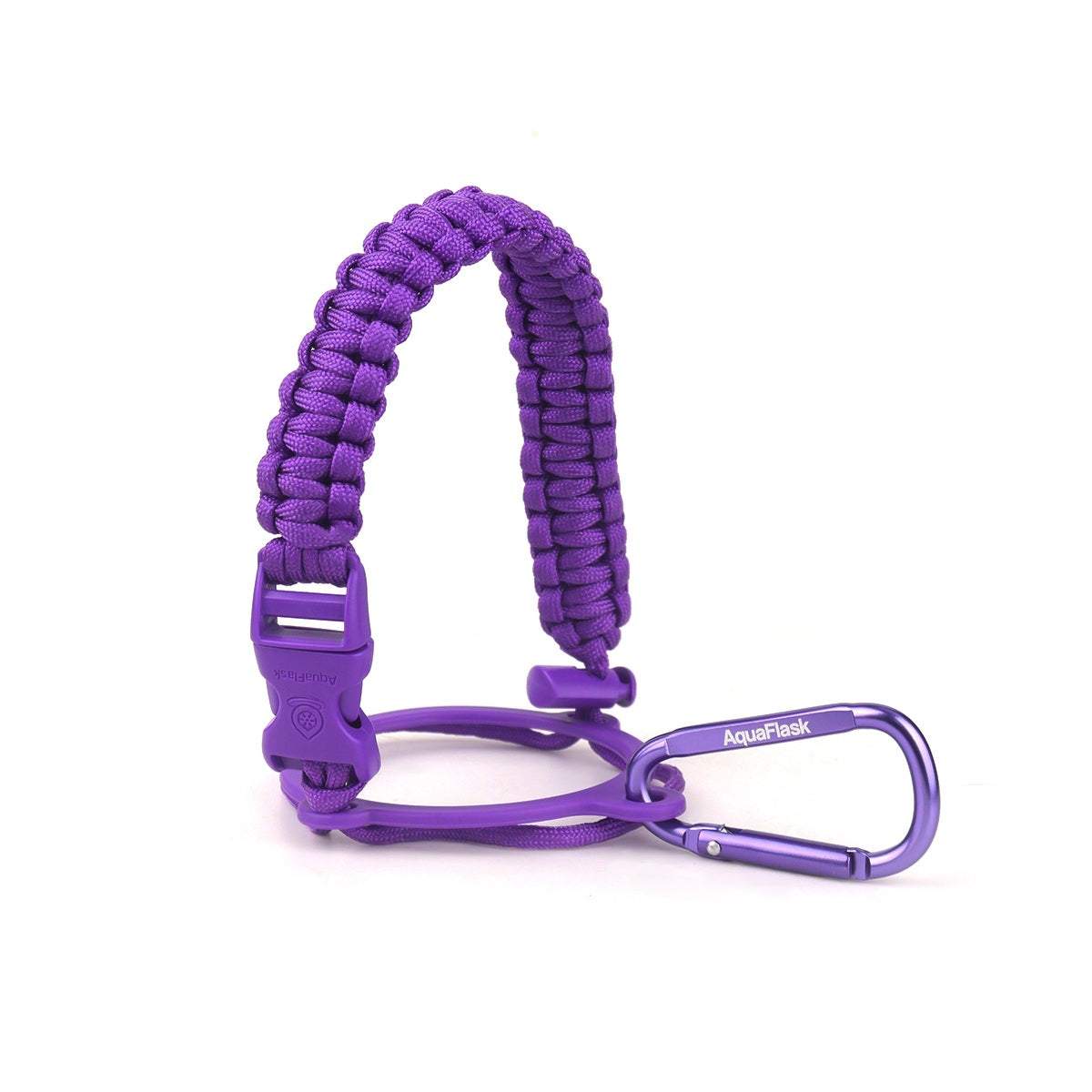 AquaFlask 14–64 oz Paracord Handle with Carabiner Clip – Durable Carry Strap for Water Bottles 