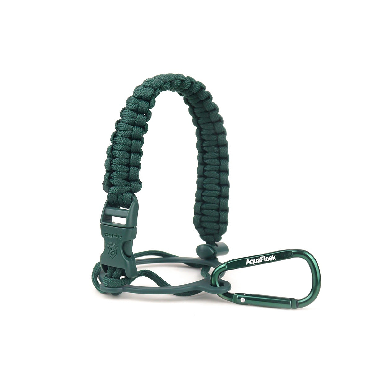 AquaFlask 14–64 oz Paracord Handle with Carabiner Clip – Durable Carry Strap for Water Bottles 