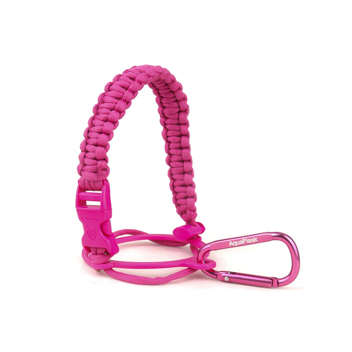 AquaFlask 14–64 oz Paracord Handle with Carabiner Clip – Durable Carry Strap for Water Bottles 