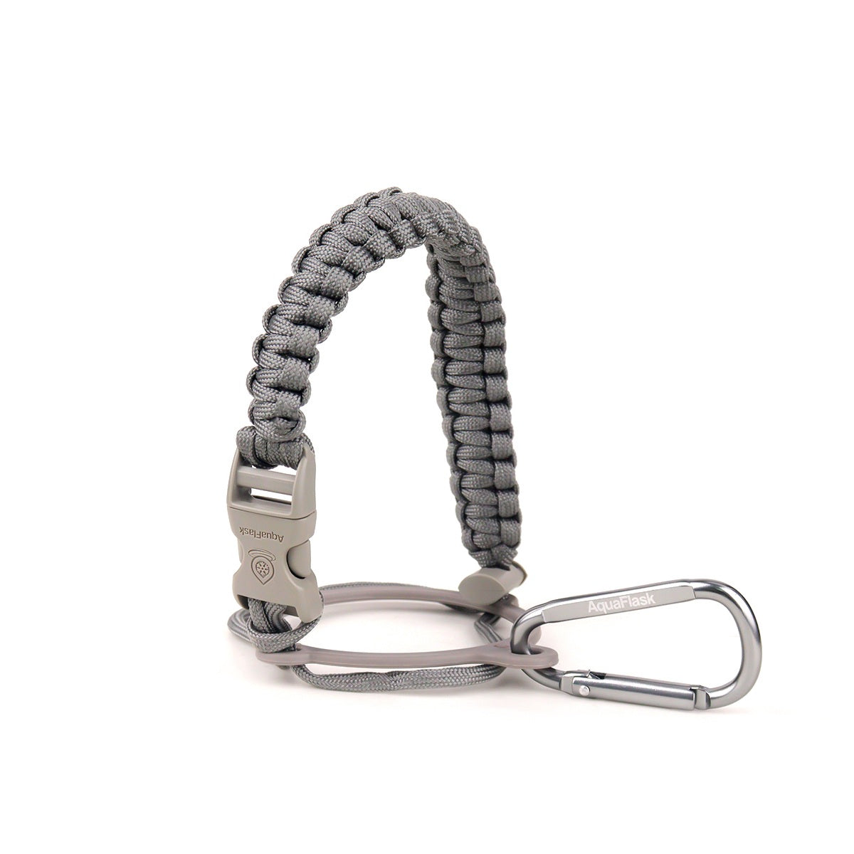 AquaFlask 14–64 oz Paracord Handle with Carabiner Clip – Durable Carry Strap for Water Bottles 