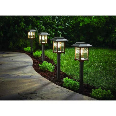 4 Pack - Bronze Gold Solar LED Light Set - Outdoor Path Yard Lighting - Free Shipping 