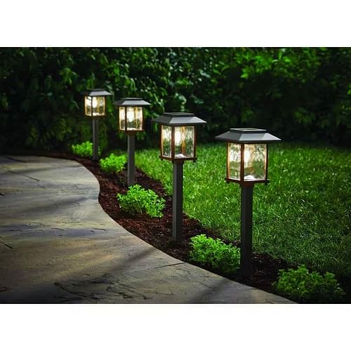 4 Pack - Bronze Gold Solar LED Light Set - Outdoor Path Yard Lighting - Free Shipping