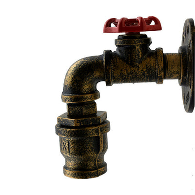 Single-Head Brushed Copper Steampunk Pipe Wall Lighting ~1596 