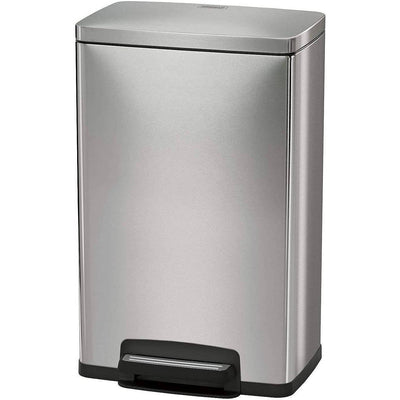 13-Gallon Kitchen Trash Can with Step Lid in Stainless Steel Finish - Free Shipping 