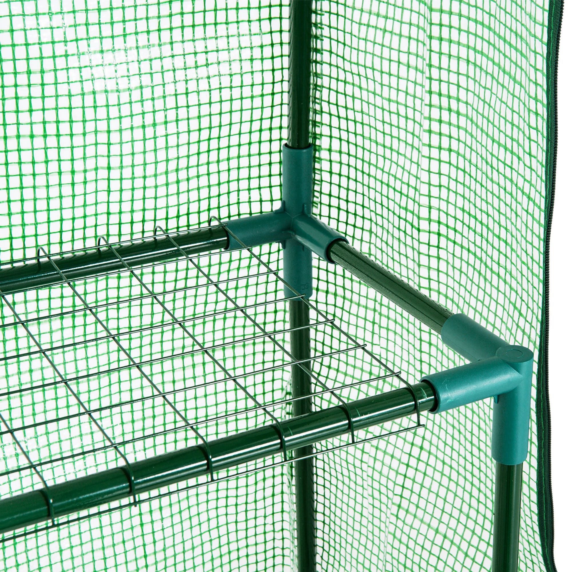 Outsunny Mini Walk-in Grow Room: 556" x 29" x 77" with 4 Shelves Roll-Up Door Weatherized Cover, Deep Green 