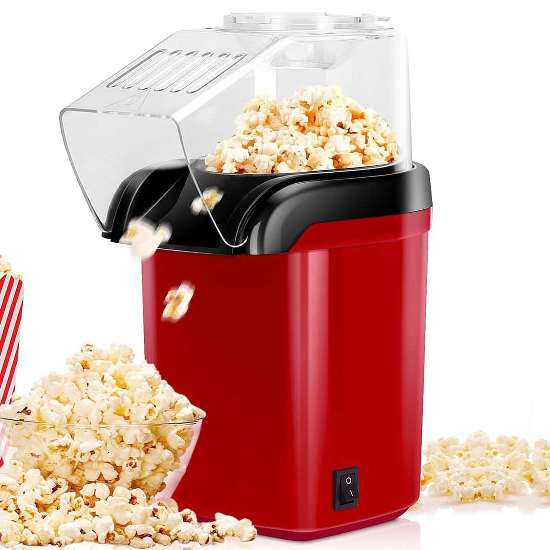 5Core Popcorn Machine 16 Cup Hot Air Popper Mini Portable Electric Pop Corn Maker RED