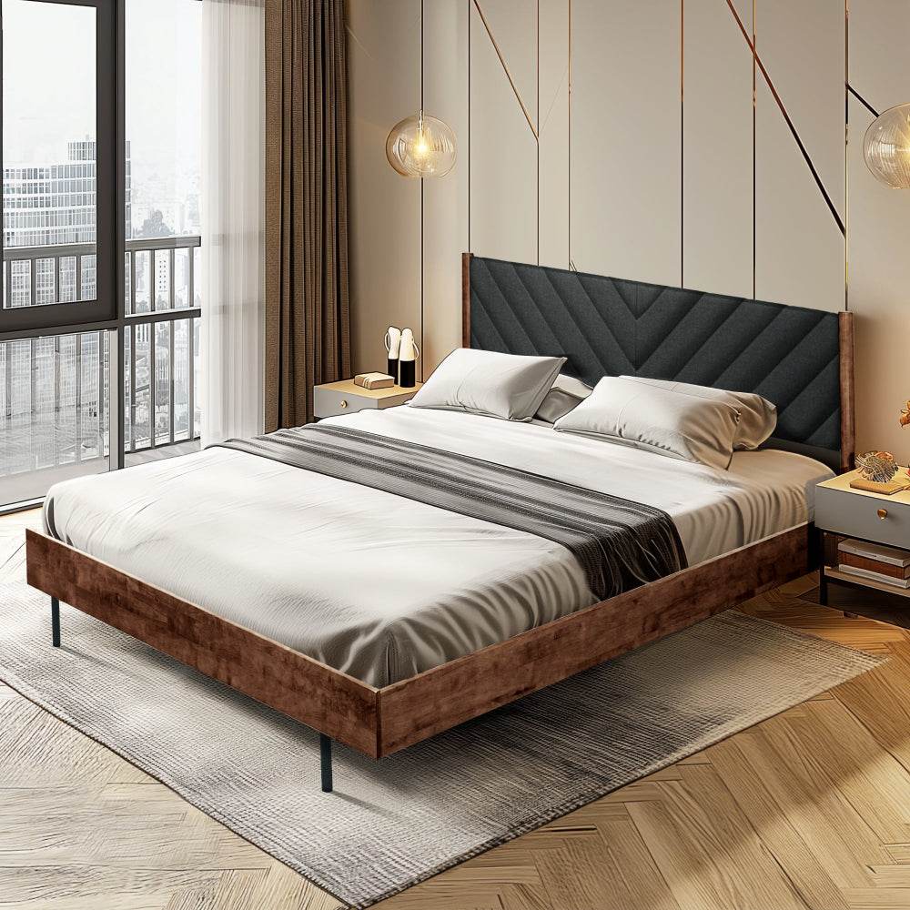 Astoria Upholstered Solid Wood Bed Frame 