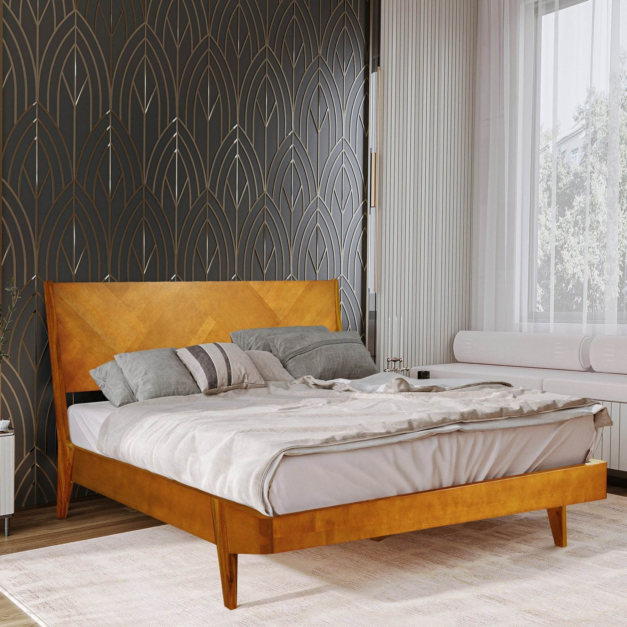 Gazelle Platform Bed Frame With Headboard 