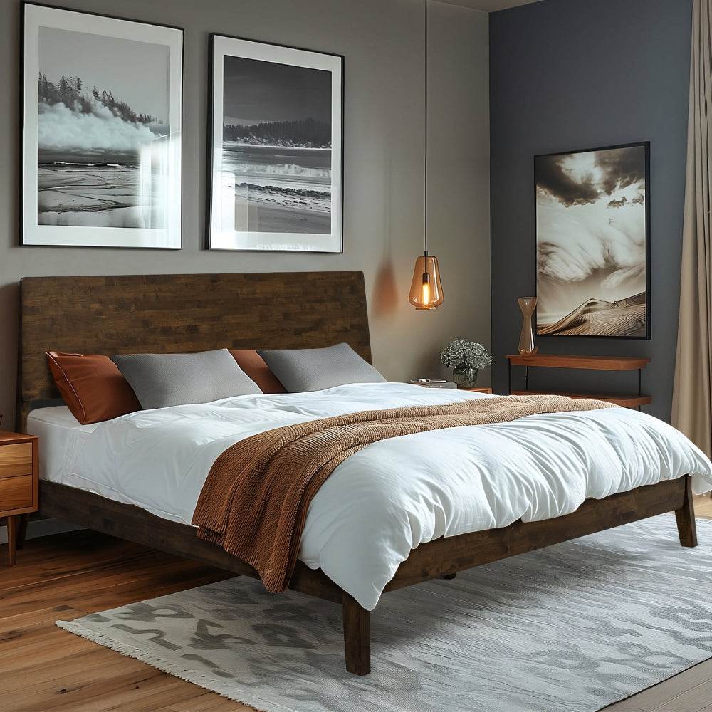 Serenity Deluxe Wood Platform Bed Frame 
