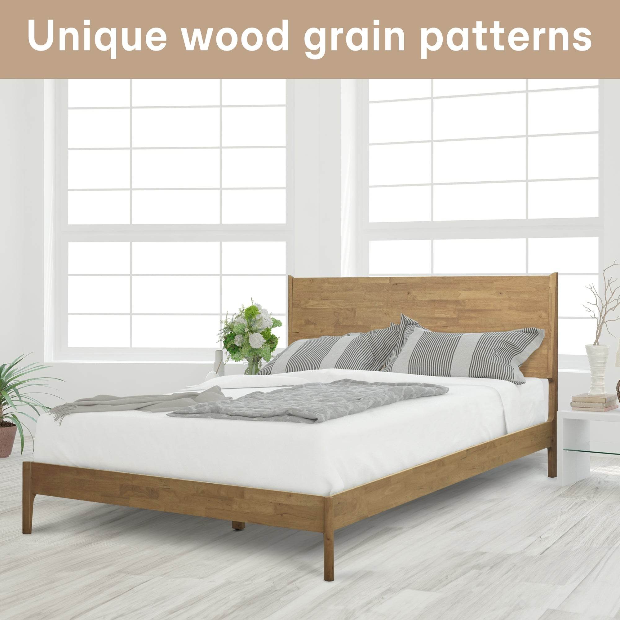 Haven Deluxe Wood Platform Bed Frame 