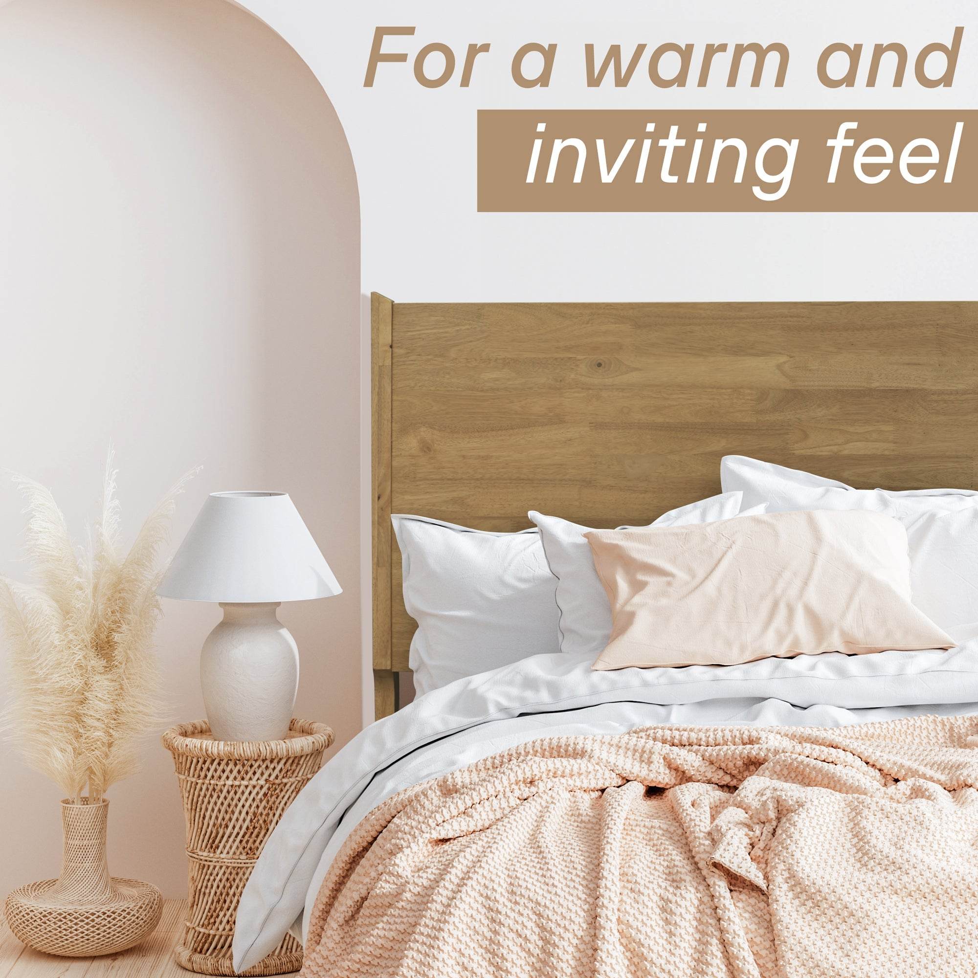 Haven Deluxe Wood Platform Bed Frame 