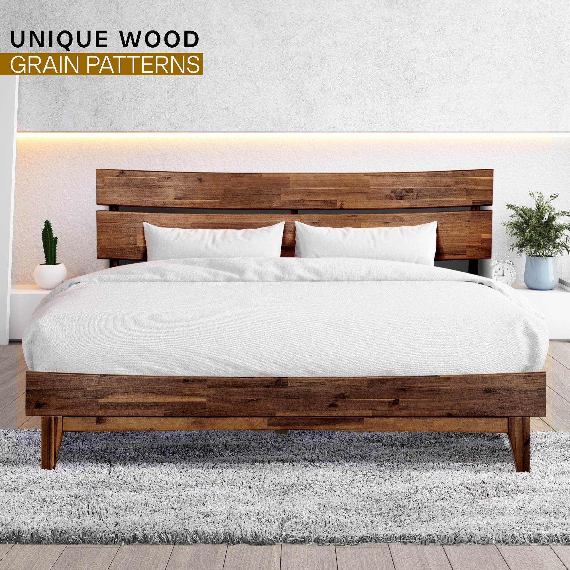 Aurora Deluxe Wood Platform Bed Frame 