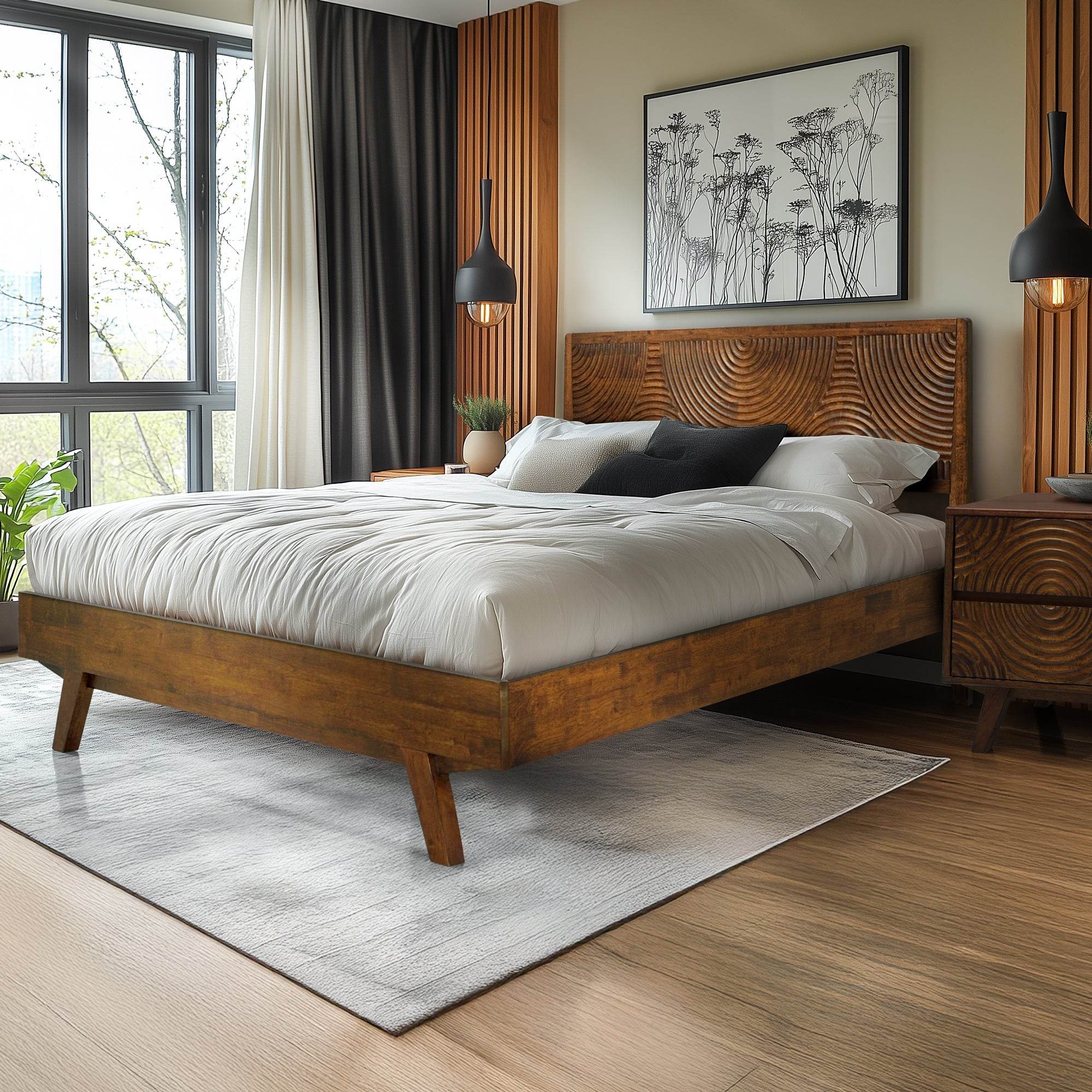 Harmony Platform Bed Frame with Headboard 